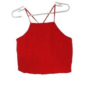 A New Day, Crop top style blouse with straps for women, red, Size L, NWT, with e